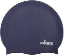 SwimTech bonnet de bain en silicone - bleu marine - confortable et durable