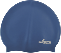 SwimTech bonnet de bain silicone bleu foncé - bonnet de natation confortable