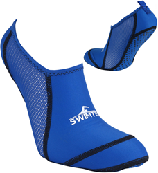 SwimTech zwemsokken blauw met silicone grip - maat 5-7 - zwembad