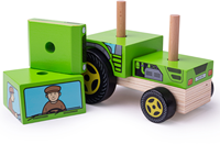 BigJigs tracteur à empiler en bois jouet éducatif tracteur-2