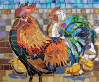 SunsOut puzzle Stained Glass Chickens - puzzle 1000 pièces