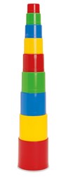 Dantoy tour à empiler jouet - gobelets gigognes colorés set 9 pièces