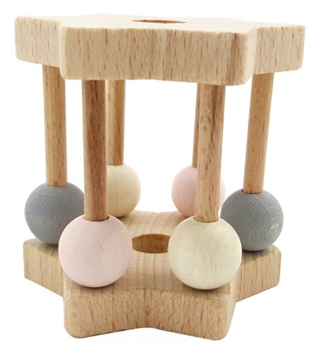 Hess hochet en bois étoile rose jouet bébé