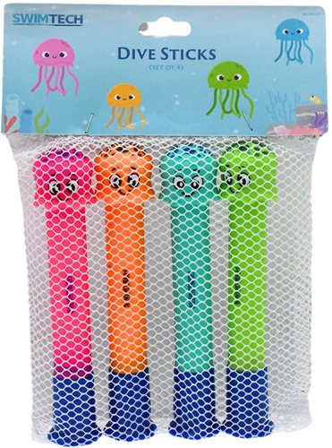 SwimTech Dive Sticks (Set of 4) - Multi -
