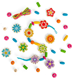 Bigjigs houten sieraden set zomerbloemen - creatieve kralen speelgoed