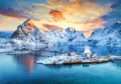 Castorland puzzle nature 1000 pièces lever du soleil Sakrisoy Norvège