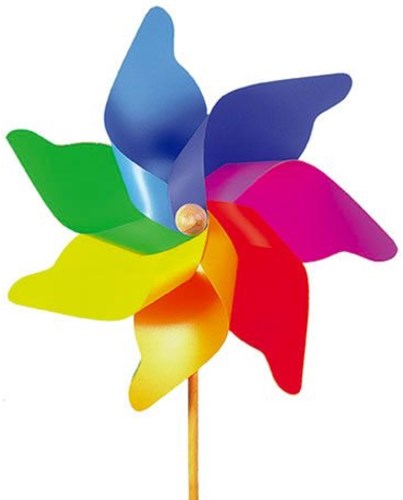 Giobas moulin à vent arc-en-ciel - grand moulin coloré 120cm