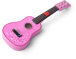 Tidlo guitare en bois rose fleurs jouet musical enfant