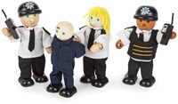 Tidlo politie speelfiguren set met boef - houten poppetjes