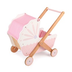 Tidlo landau poupée 3-en-1 bois vintage rose