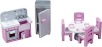 Tidlo cuisine maison de poupée set mobilier bois 9 pièces accessoire