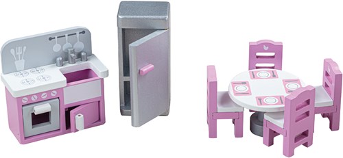 Tidlo cuisine maison de poupée set mobilier bois 9 pièces accessoire