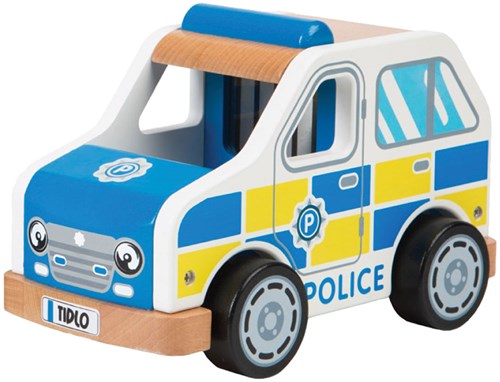 Tidlo politieauto houten speelgoedauto voor kinderen