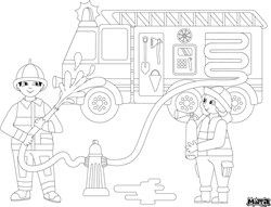 Matta brandweer kleurplacemat - Herbruikbare veegplacemat siliconen