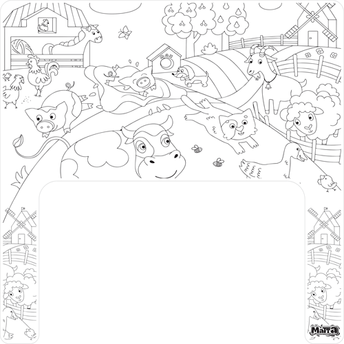 Matta boerderij kleurplacemat - Herbruikbare veegplacemat voor Ikea Antilop