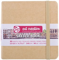 Talens schetsboek kraft 12x12 cm 140 gr 80 vel compact creatief