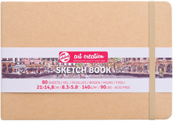 Talens schetsboek 21x15 cm 140gr 80 vel wit papier kraft