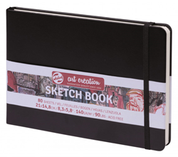 Talens schetsboek zwart 21x15 cm 140gr 80 vel voor kunstenaars