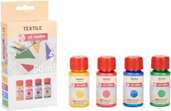Talens set de peinture textile perle 4 couleurs 50 ml pastel tissu