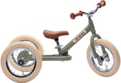 Trybike loopfiets Steel 2-in-1 - vintage groen loopfiets voor kinderen