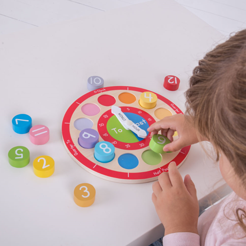 BigJigs horloge éducative en bois - jouet pédagogique apprendre l'heure-3