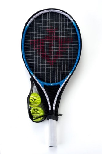 Angel Sports raquette de tennis bleue 23 pouces avec 2 balles