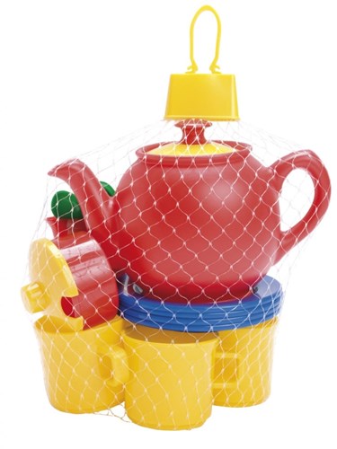 Dantoy service à thé jouet 17 pièces plastique coloré durable-2
