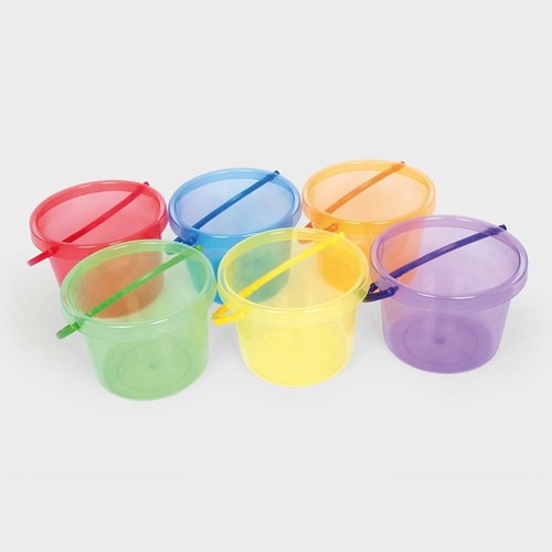 TickiT Emmers Set Gekleurd - Transparante Speelgoed Emmers 6 Stuks