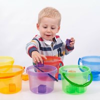 TickiT Emmers Set Gekleurd - Transparante Speelgoed Emmers 6 Stuks-2