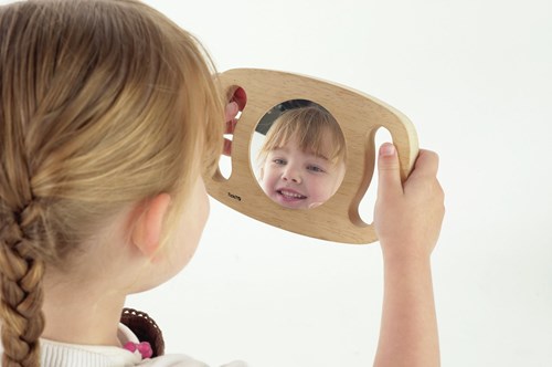 TickiT miroir à main en bois jouet éducatif miroir plat-2