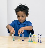 TickiT zandloper speelgoed - Mini Sand Timers 1 minuut groen set van 3-2