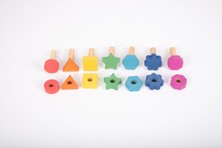 TickiT Regenboog houten moeren en bouten speelgoed set - educatief