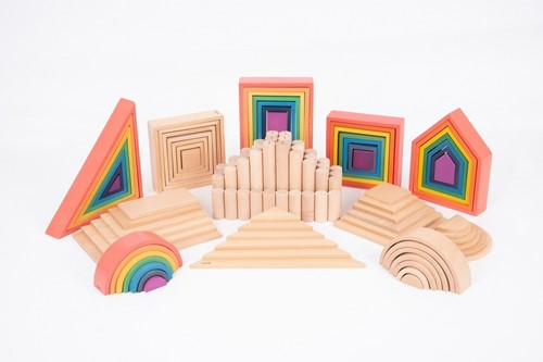 TickiT Regenboog Houten Vormen Set - 28 stuks