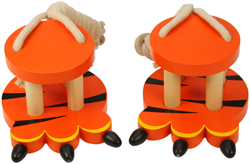 BigJigs échasses en bois - motif tigre pour enfants