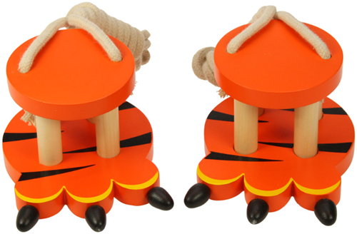 BigJigs houten loopklossen - tijger design voor kinderen