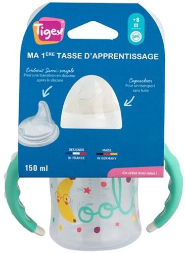 Tigex gobelet bébé bec souple 150ml dès 6 mois coloré-2