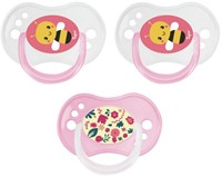Tigex sucettes silicone 6-18 mois rose jour et nuit lot de 3