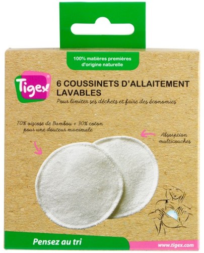 Tigex - Breastfeeding - Nursing pads (6x) - Reusable - Normal-2