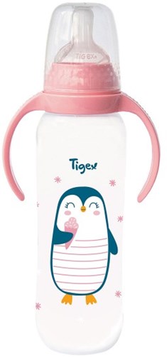 Tigex biberon avec poignées 330ml Air Control Pingouin Rose sans BPA