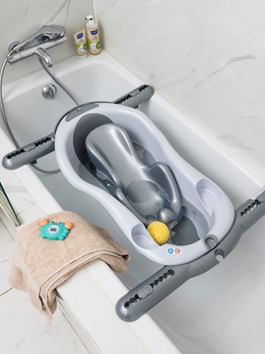 Tigex baignoire bébé anatomique grise - bain confortable pour bébé-2
