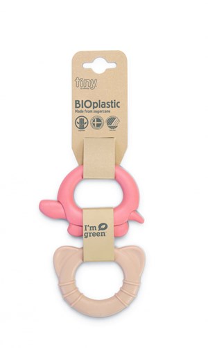 Dantoy anneaux de dentition jouet bébé BIOplastic corail 2 pièces