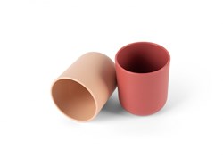 Dantoy bekerset baby servies biobased zand rood 2-delig