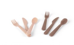 Dantoy set de couverts bébé BIOplastique sable moka 6 pièces durable