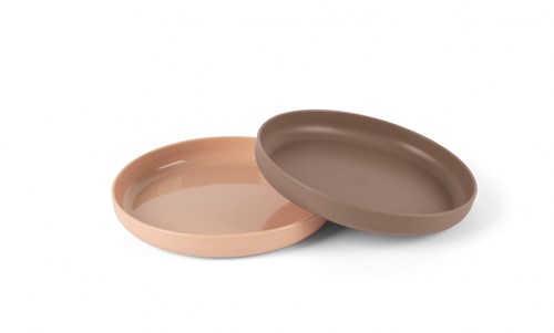 Dantoy set d’assiettes bébé bioplastique sable moka 2 pièces durable