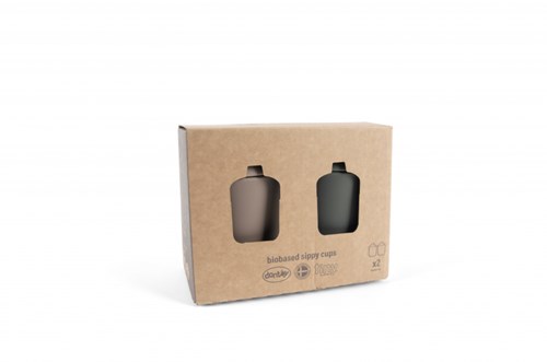 Dantoy drinkbekers baby BIOplastic mokka olijfgroen 4-delig set-2