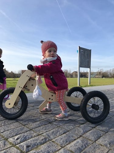 Trybike houten loopfiets 4 in 1 oranje
