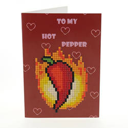 Wizardi Carte de vœux Diamond painting To My Hot Pepper set multicolore