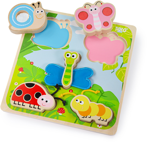 Tidlo puzzle en bois - jouet éducatif insectes pour enfants-2