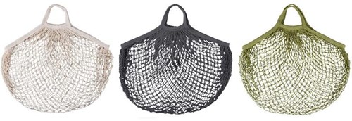 Esschert Design boodschappentas netje crème wit grijs gerecycled