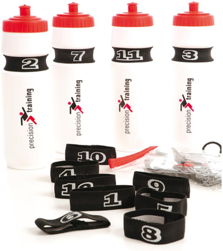 Precision numéros de bouteille élastiques - lot de 17 noir-blanc